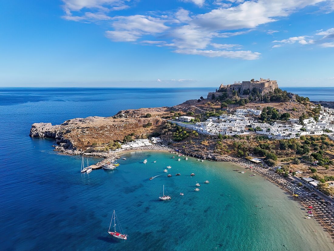 Lindos — akropol i zatoka św. Pawła